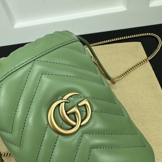 Replica Gucci GG Marmont mini bucket bag Green ‎575163