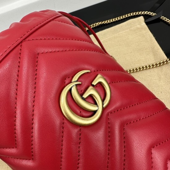 Replica Gucci GG Marmont mini bucket bag Red ‎575163