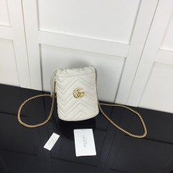 Replica Gucci GG Marmont mini bucket bag White ‎575163