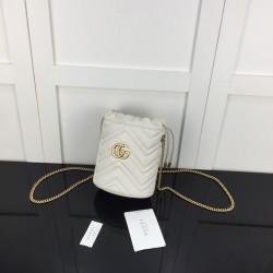 Replica Gucci GG Marmont mini bucket bag White ‎575163