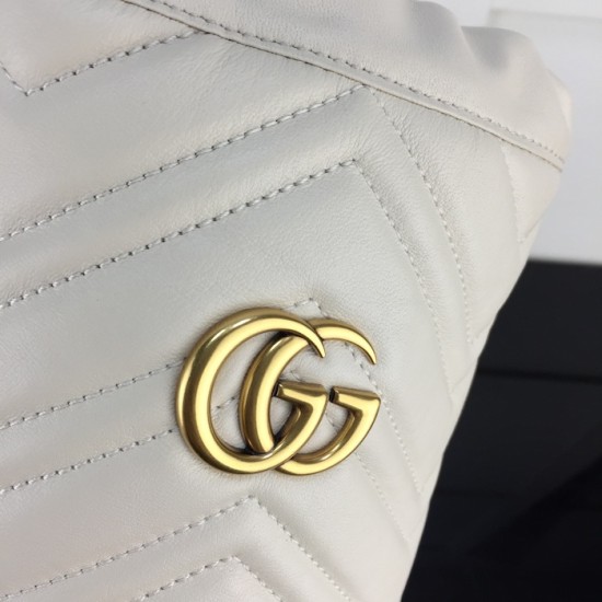 Replica Gucci GG Marmont mini bucket bag White ‎575163