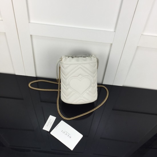 Replica Gucci GG Marmont mini bucket bag White ‎575163