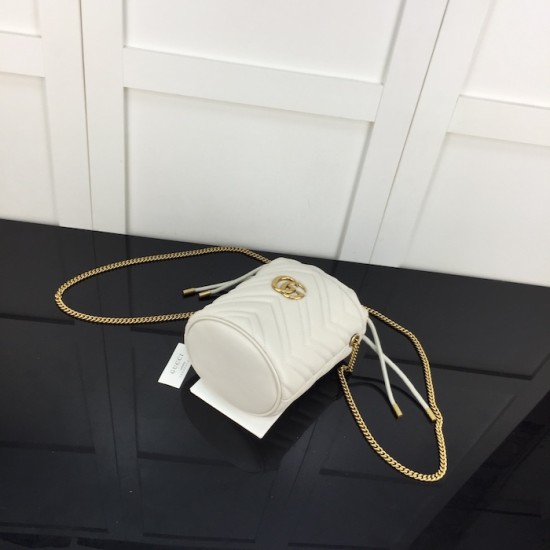 Replica Gucci GG Marmont mini bucket bag White ‎575163