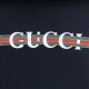 Gucci Printed cotton jersey hooded sweatshirt Navy