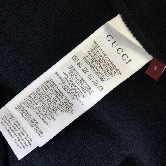 Gucci Printed cotton jersey hooded sweatshirt Navy