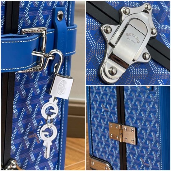 Replica Goyard Bourget PM Trolley Case Blue