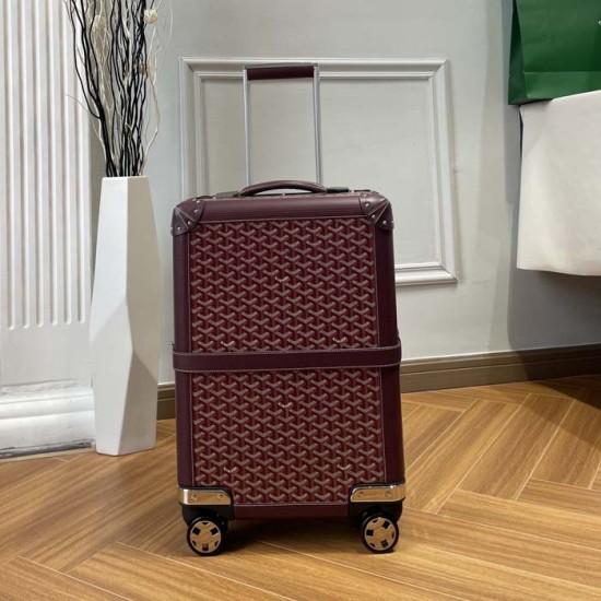 Replica Goyard Bourget PM Trolley Case Burgundy