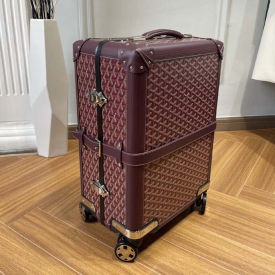 Replica Goyard Bourget PM Trolley Case Burgundy