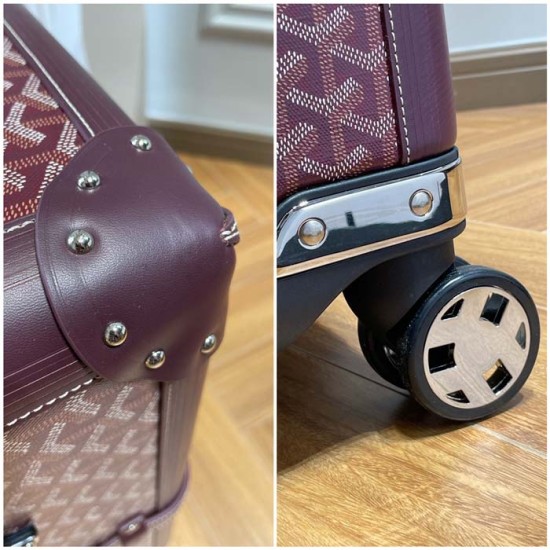 Replica Goyard Bourget PM Trolley Case Burgundy