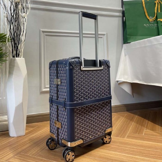 Replica Goyard Bourget PM Trolley Case Navy