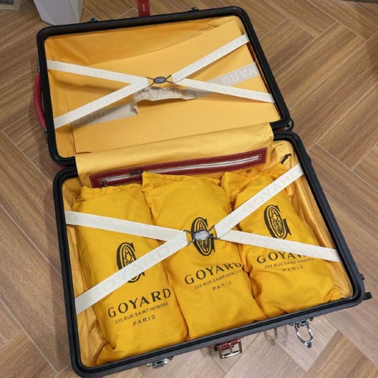 Goyard Bourget PM Trolley Case Red