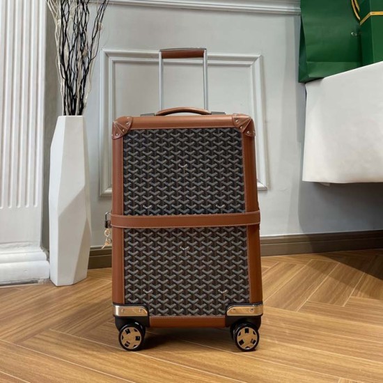 Replica Goyard Bourget PM Trolley Case Tan