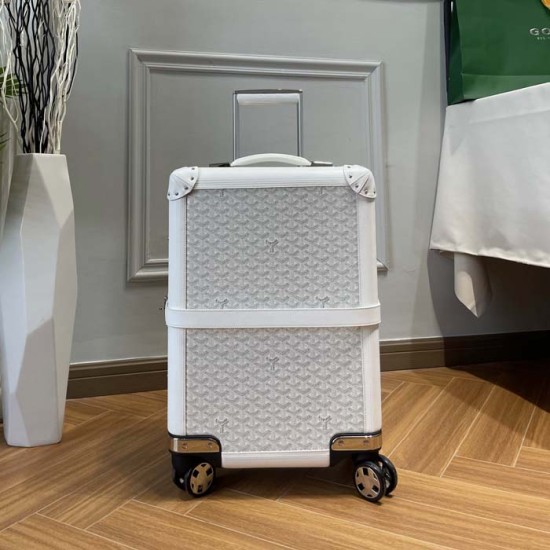 Replica Goyard Bourget PM Trolley Case White