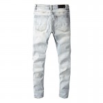 Amiri Cherub Distressed Printed Jeans Blue