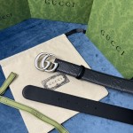 Gucci GG Marmont embossed leather belt Black