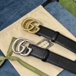 Gucci GG Marmont embossed leather belt Black