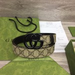 Gucci Women GG Marmont thin belt ‎414516 Black