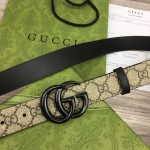 Gucci Women GG Marmont thin belt ‎414516 Black