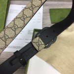 Gucci Women GG Marmont thin belt ‎414516 Black