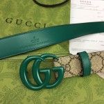 Gucci Women GG Marmont thin belt ‎414516 Green