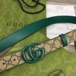 Gucci Women GG Marmont thin belt ‎414516 Green