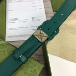 Gucci Women GG Marmont thin belt ‎414516 Green