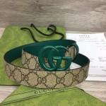 Gucci Women GG Marmont thin belt ‎414516 Green