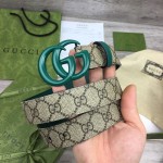 Gucci Women GG Marmont thin belt ‎414516 Green