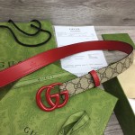 Gucci Women GG Marmont thin belt ‎414516 Red