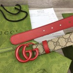 Gucci Women GG Marmont thin belt ‎414516 Red