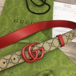 Gucci Women GG Marmont thin belt ‎414516 Red