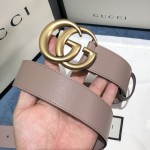 Gucci Leather belt with Double G buckle 400593 Pink