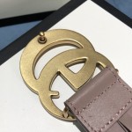 Gucci Leather belt with Double G buckle 400593 Pink