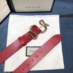 Gucci Leather belt with snake buckle Red ‎458935