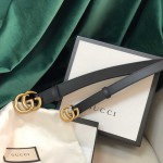 Gucci Leather belt with Double G buckle Black