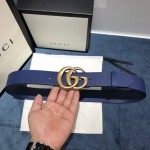 Gucci Leather belt with Double G buckle 400593 Blue