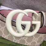 Gucci GG Marmont wide Belt with White Buckle