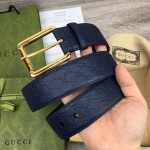 Gucci Signature belt with square buckle Blue