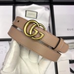 Gucci skinny belts for women with Double G buckle Pink