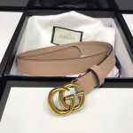 Gucci skinny belts for women with Double G buckle Pink