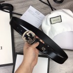 Gucci Smooth Leather with GG Belt Black