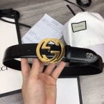 Gucci Smooth Leather with GG Belt Black