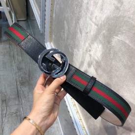 replica Gucci Stripe Leather Belt