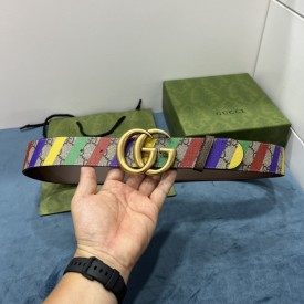 Replica Gucci Striped belt with Double G