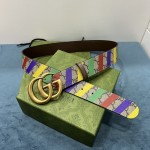 Gucci Striped belt with Double G ‎709985