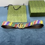 Gucci Striped belt with Double G ‎709985