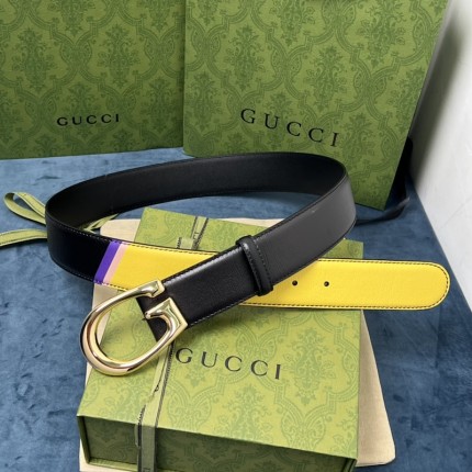 Gucci Two-tone belt with G buckle ‎709954