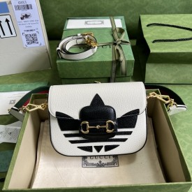 adidas x Gucci Horsebit 1955 mini bag ‎658574 White