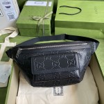 Gucci GG embossed belt bag black 645093