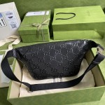 Gucci GG embossed belt bag black 645093